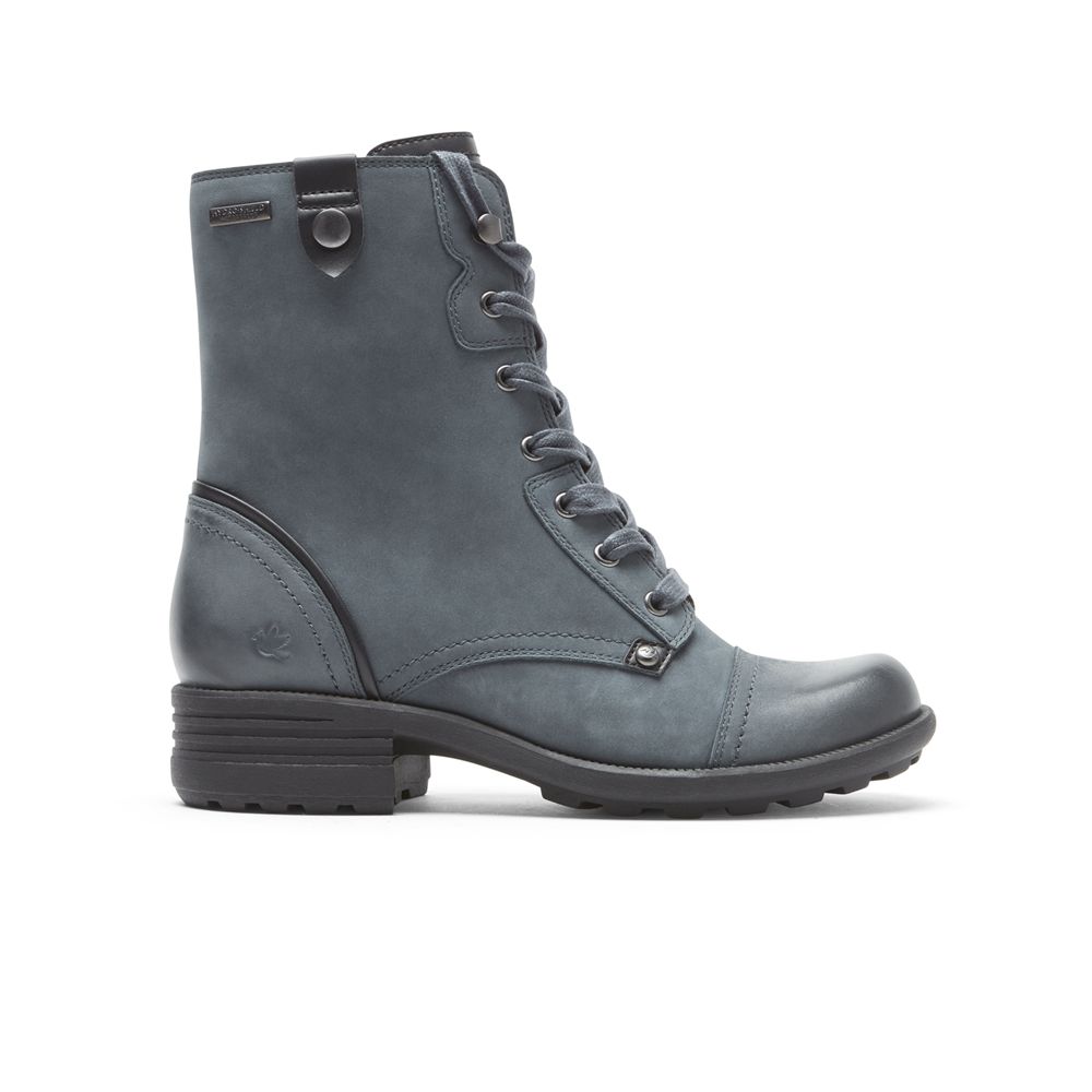 Botas Rockport Cobb Hill Brunswick Waterproof Senhora - Azuis ( 618-NOYFDI )